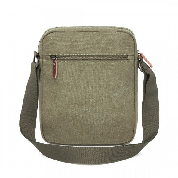 MSK2455 - Kono Canvas Crossbody Shoulder Bag – Multi-Pocket Messenger Bag with Adjustable Strap and Front Organizer Panel