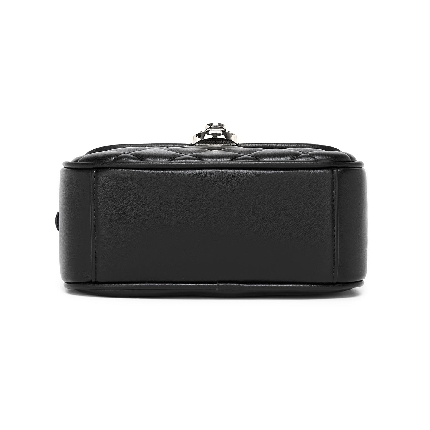 MSM2507 - Miss Lulu Practical Quilted PU Leather Crossbody Handbag with Secure Lock and Everyday Storage - Black