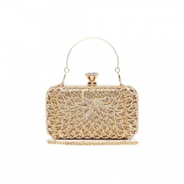 S2227 - Miss Lulu Sparkling Classical Women Clutch Purse Evening Bag - Gold