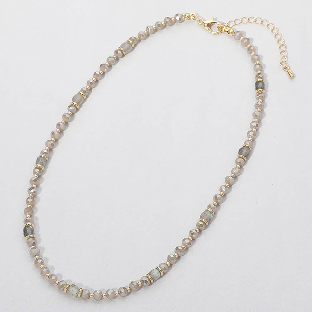 Faceted Beaded Choker Necklace