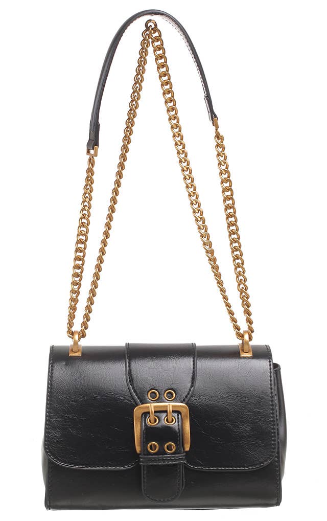 BUCKLE CHAIN SHOULDER BAG