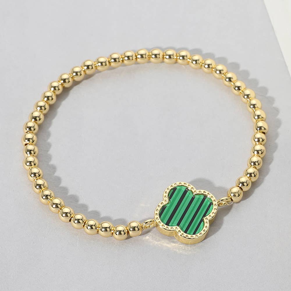 Quatrefoil Pointed Stainless Steel Ball Beaded Stretch Brace