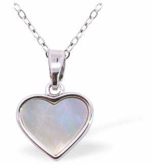 Iridescent Heart Pendant, Silver Coloured