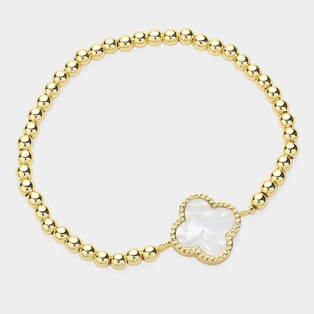 Quatrefoil Pointed Stainless Steel Ball Beaded Stretch Brace
