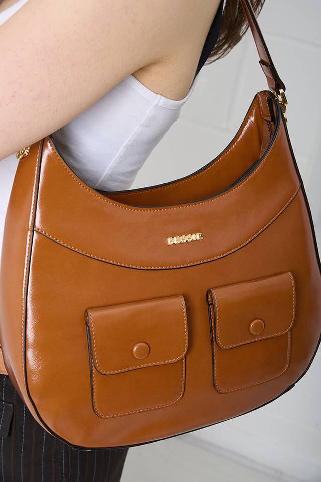 VINTAGE UTILITY HOBO BAG WITH SCARF