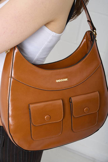 VINTAGE UTILITY HOBO BAG WITH SCARF