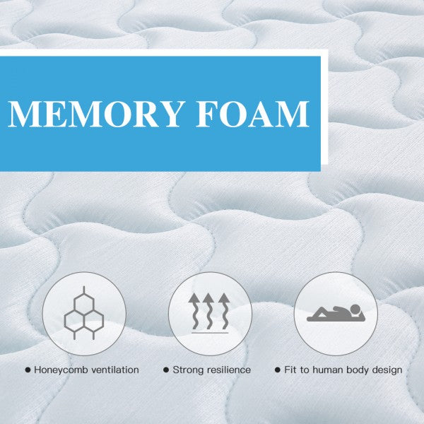 MTS001 - Good Nite King Size Memory Foam & Spring Mattress-150x200x18cm-Quilted, Hypoallergenic, Breathable Design with Lumbar Support