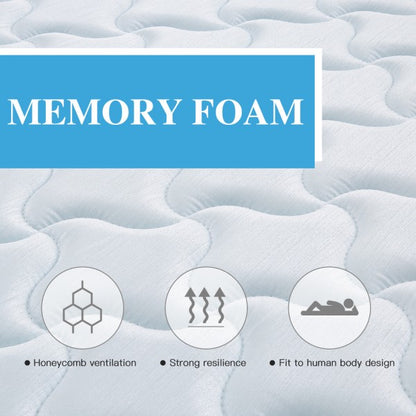 MTS001 - Good Nite Standard Double Memory Foam & Spring Mattress-135×190×18 cm-Quilted, Hypoallergenic, Breathable Design with Lumbar Support