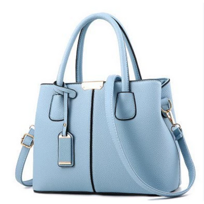 CT44936 BLUE Chic PU Leather Handbag with Lychee Pattern