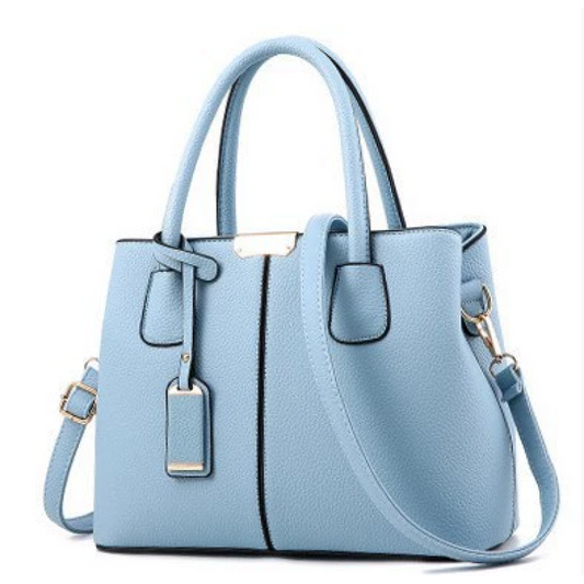 CT44936 BLUE Chic PU Leather Handbag with Lychee Pattern