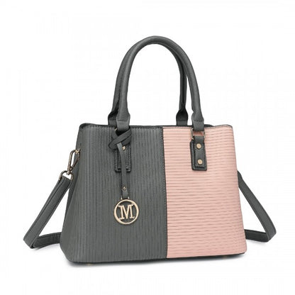 LT2352 - Miss Lulu Modern Elegance PU Leather Lady's Tote - Black And Brown