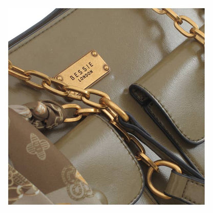 VINTAGE CHAIN SHOULDER BAG WITH SCARF