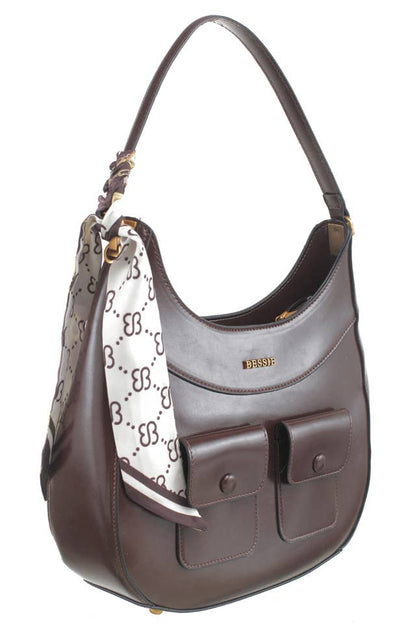 VINTAGE UTILITY HOBO BAG WITH SCARF