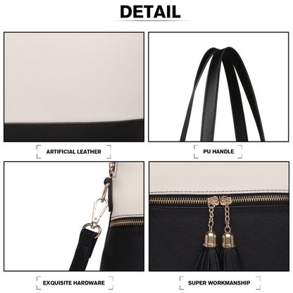 LG2023 - Miss Lulu Elegant 3-Piece Leather Look Tote Bag Set - Versatile & Chic for Every Occasion -