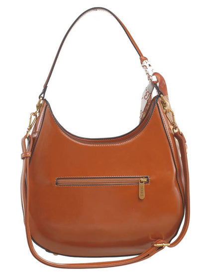 VINTAGE UTILITY HOBO BAG WITH SCARF