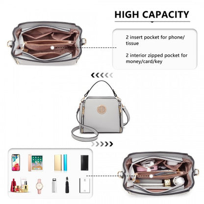 LB2126 - Miss Lulu Leather Look Practical Crossbody Bag