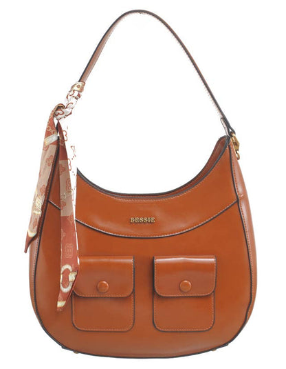 VINTAGE UTILITY HOBO BAG WITH SCARF