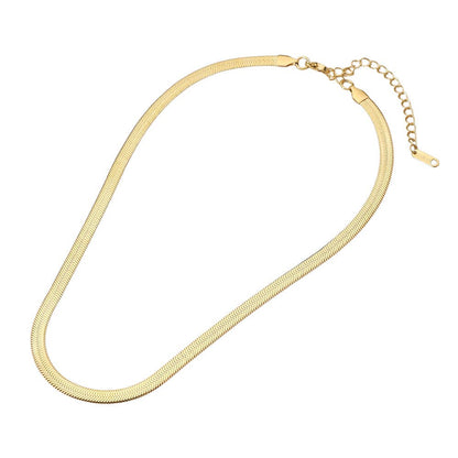 Stainless Steel Herringbone Chain Necklace