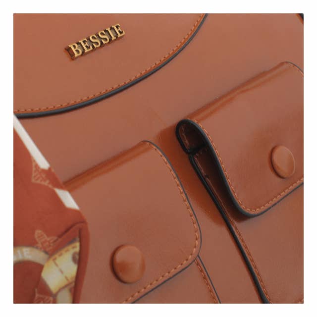 VINTAGE UTILITY HOBO BAG WITH SCARF