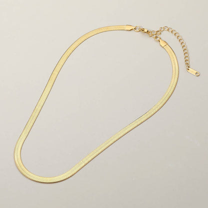 Stainless Steel Herringbone Chain Necklace