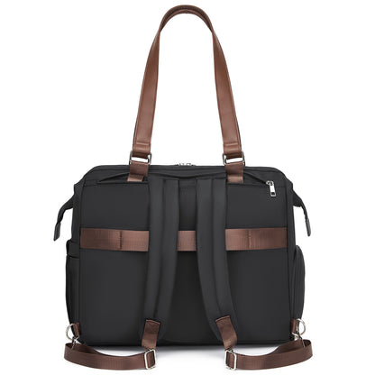 BCK2503 - Kono Large Nappy Changing Tote Bag with Shoe Compartment, Insulated Pockets & Waterproof Zip Pocket - Black