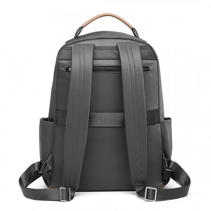 BPM2431 - Miss Lulu Stylish Backpack with Laptop Sleeve and Multiple Pockets and Trolley Sleeve - Beige And Brown