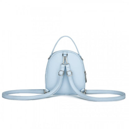 BPM2450 - Miss Lulu Convertible Mini Backpack for Women - PU Leather 3-in-1 Small Handbag, Crossbody Bag & Shoulder Backpack - Beige