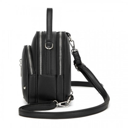 BPM2450 - Miss Lulu Convertible Mini Backpack for Women - PU Leather 3-in-1 Small Handbag, Crossbody Bag & Shoulder Backpack - Beige