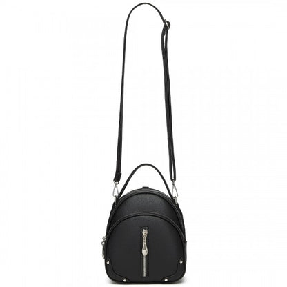BPM2450 - Miss Lulu Convertible Mini Backpack for Women - PU Leather 3-in-1 Small Handbag, Crossbody Bag & Shoulder Backpack - Beige