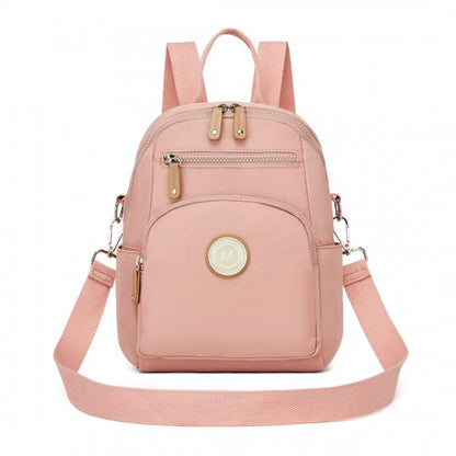 BPM2451 - Miss Lulu 3-in-1 Convertible Backpack with Removable Long Strap – Wear as Backpack, Shoulder or Crossbody Bag - Beige