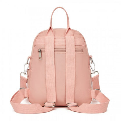 BPM2451 - Miss Lulu 3-in-1 Convertible Backpack with Removable Long Strap – Wear as Backpack, Shoulder or Crossbody Bag - Beige