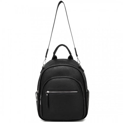 BPM2453 - Miss Lulu PU Leather Convertible Backpack Crossbody Bag - Lightweight Anti-Theft Daypack with Multiple Pockets - Beige
