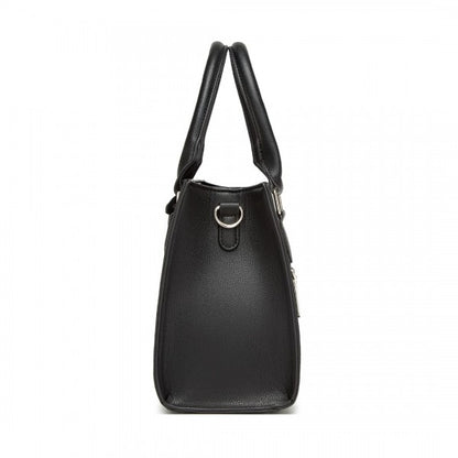 HBM2463 - MISS LULU PU Leather Three-Tone Stitched Shoulder Handbag - Stylish Daily Bag with Adjustable Strap