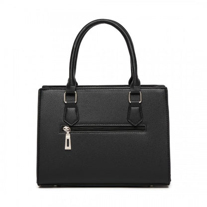 HBM2463 - MISS LULU PU Leather Three-Tone Stitched Shoulder Handbag - Stylish Daily Bag with Adjustable Strap