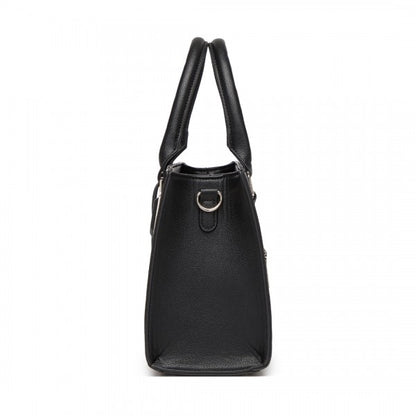 HBM2463 - MISS LULU PU Leather Three-Tone Stitched Shoulder Handbag - Stylish Daily Bag with Adjustable Strap