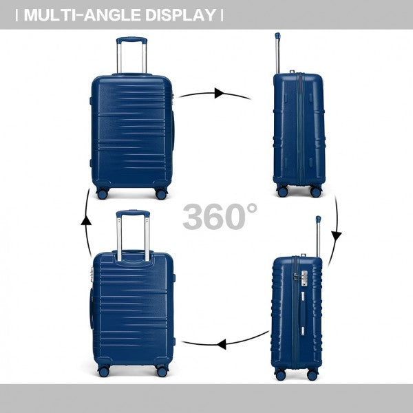 K2391L - British Traveller 3 Pcs Set Durable Polycarbonate and ABS Hard Shell Suitcase With TSA Lock