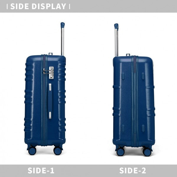 K2391L - British Traveller 3 Pcs Set Durable Polycarbonate and ABS Hard Shell Suitcase With TSA Lock