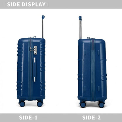 K2391L - British Traveller 3 Pcs Set Durable Polycarbonate and ABS Hard Shell Suitcase With TSA Lock