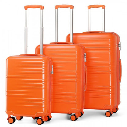 K2391L - British Traveller 3 Pcs Set Durable Polycarbonate and ABS Hard Shell Suitcase With TSA Lock