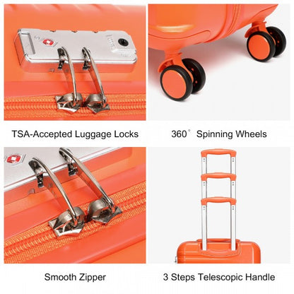 K2391L - British Traveller 3 Pcs Set Durable Polycarbonate and ABS Hard Shell Suitcase With TSA Lock