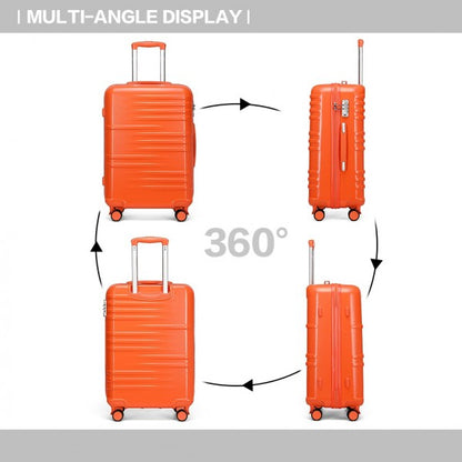K2391L - British Traveller 3 Pcs Set Durable Polycarbonate and ABS Hard Shell Suitcase With TSA Lock
