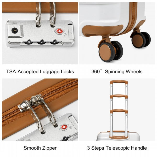 K2391L - British Traveller 3 Pcs Set Durable Polycarbonate and ABS Hard Shell Suitcase With TSA Lock