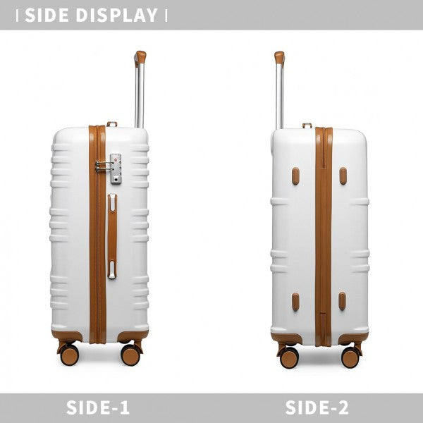 K2391L - British Traveller 3 Pcs Set Durable Polycarbonate and ABS Hard Shell Suitcase With TSA Lock