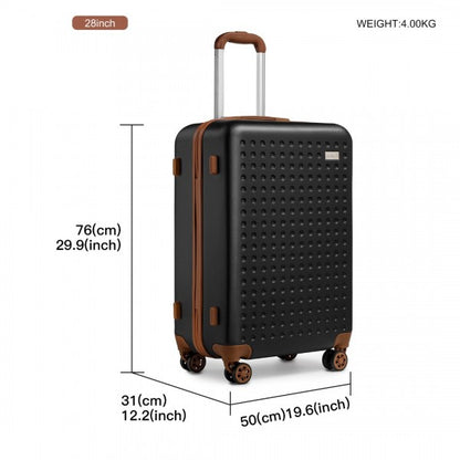 K2394L - Kono 28 Inch Flexible Hard Shell ABS Suitcase With TSA Lock - Cream