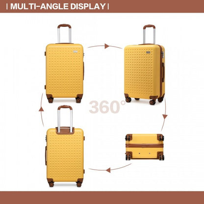K2394L - Kono 28 Inch Flexible Hard Shell ABS Suitcase With TSA Lock - Cream