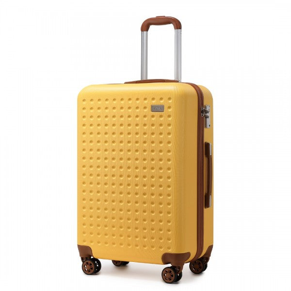 K2394L - Kono 28 Inch Flexible Hard Shell ABS Suitcase With TSA Lock - Cream