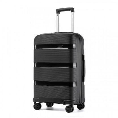 KSK2492 - Kono 24-Inch PP Hardshell Suitcase–Durable Checked Luggage with TSA Lock & 360° Spinner Silent Wheels - Black