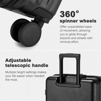 KSK2493 - Kono Durable 24 Inch ABS+PC Hardshell Suitcase with TSA Lock Lightweight Travel Luggage with 360° Spinner Wheels - Navy