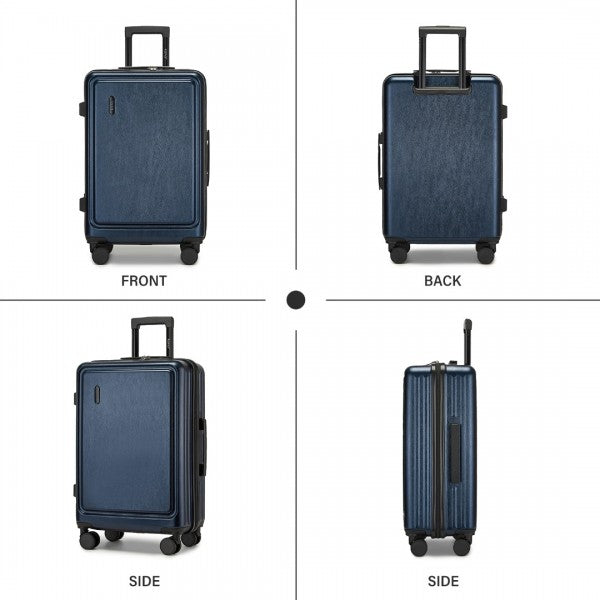 KSK2493 - Kono Durable 24 Inch ABS+PC Hardshell Suitcase with TSA Lock Lightweight Travel Luggage with 360° Spinner Wheels - Navy