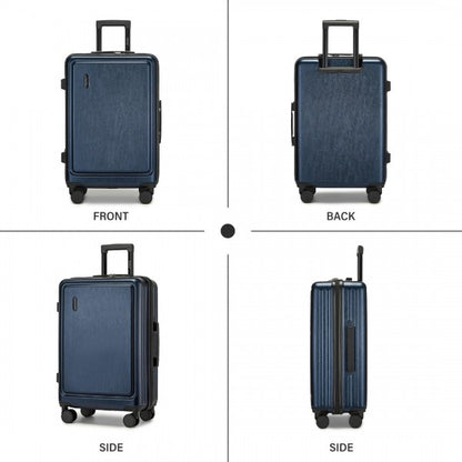 KSK2493 - Kono Durable 24 Inch ABS+PC Hardshell Suitcase with TSA Lock Lightweight Travel Luggage with 360° Spinner Wheels - Navy